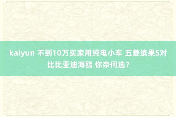 kaiyun 不到10万买家用纯电小车 五菱缤果S对比比亚迪海鸥 你奈何选？