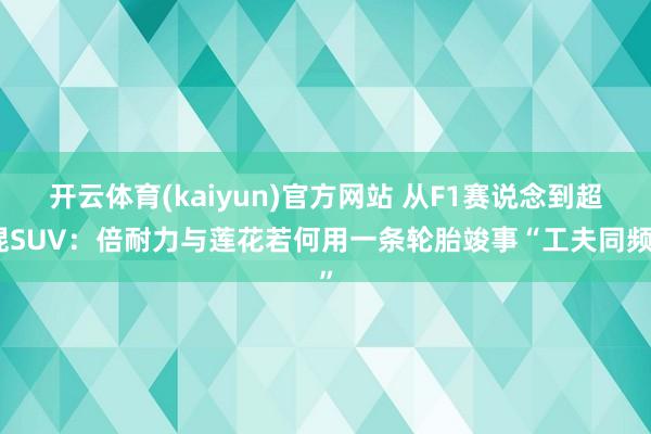 开云体育(kaiyun)官方网站 从F1赛说念到超混SUV：倍耐力与莲花若何用一条轮胎竣事“工夫同频”