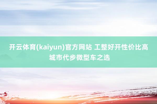 开云体育(kaiyun)官方网站 工整好开性价比高 城市代步微型车之选
