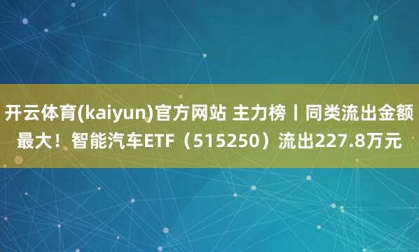 开云体育(kaiyun)官方网站 主力榜丨同类流出金额最大！智能汽车ETF（515250）流出227.8万元