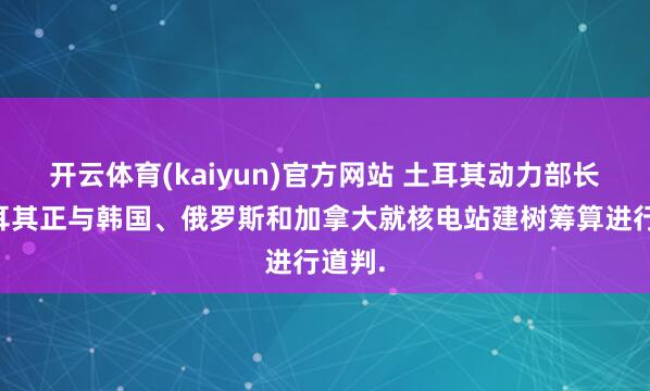 开云体育(kaiyun)官方网站 土耳其动力部长：土耳其正与韩国、俄罗斯和加拿大就核电站建树筹算进行道判.