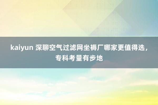 kaiyun 深聊空气过滤网坐褥厂哪家更值得选，专科考量有步地