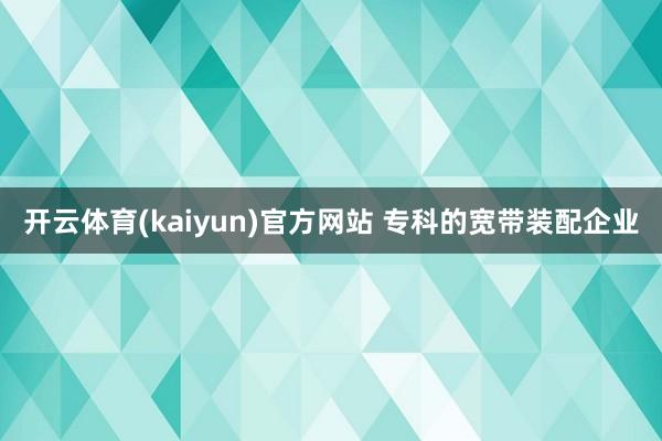 开云体育(kaiyun)官方网站 专科的宽带装配企业