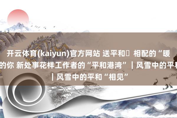 开云体育(kaiyun)官方网站 送平和・相配的“暖”给相配的你 新处事花样工作者的“平和港湾”｜风雪中的平和“相见”
