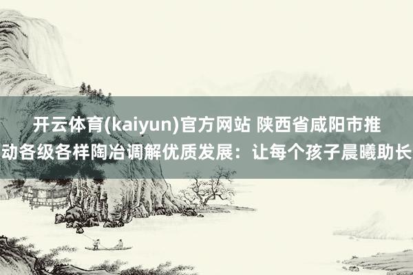 开云体育(kaiyun)官方网站 陕西省咸阳市推动各级各样陶冶调解优质发展：让每个孩子晨曦助长