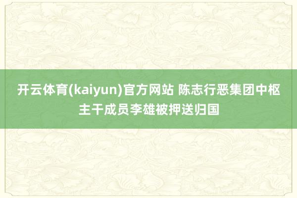 开云体育(kaiyun)官方网站 陈志行恶集团中枢主干成员李雄被押送归国