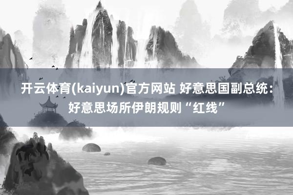 开云体育(kaiyun)官方网站 好意思国副总统：好意思场所伊朗规则“红线”