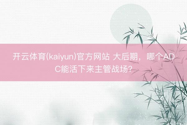 开云体育(kaiyun)官方网站 大后期，哪个ADC能活下来主管战场？
