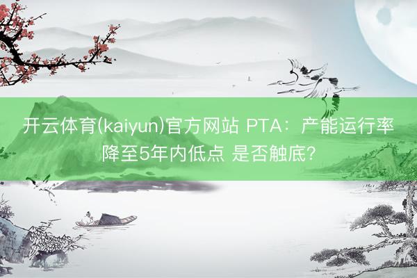 开云体育(kaiyun)官方网站 PTA：产能运行率降至5年内低点 是否触底？
