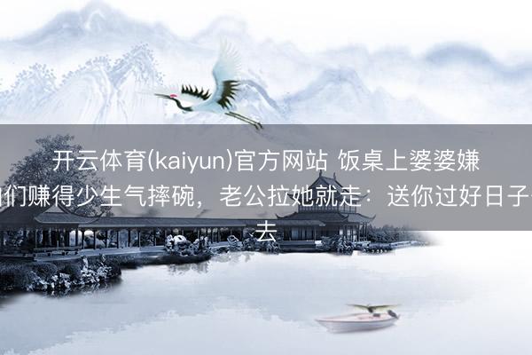 开云体育(kaiyun)官方网站 饭桌上婆婆嫌咱们赚得少生气摔碗，老公拉她就走：送你过好日子去