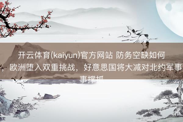 开云体育(kaiyun)官方网站 防务空缺如何填补，欧洲堕入双重挑战，好意思国将大减对北约军事撑抓