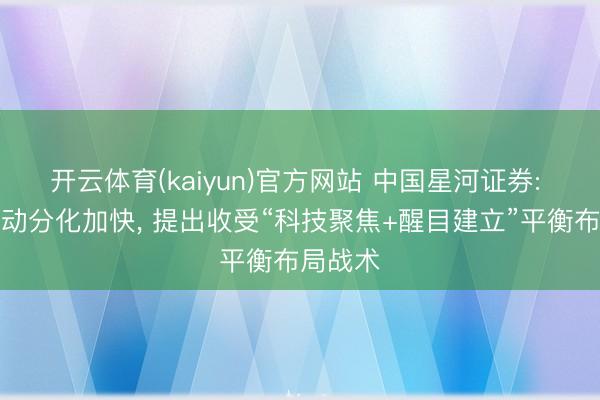 开云体育(kaiyun)官方网站 中国星河证券: 阛阓轰动分化加快, 提出收受“科技聚焦+醒目建立”平衡布局战术
