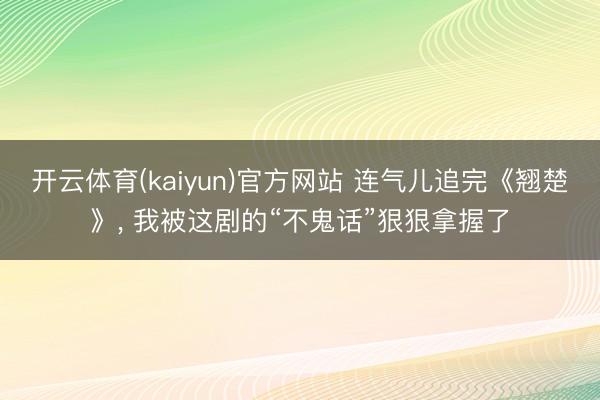 开云体育(kaiyun)官方网站 连气儿追完《翘楚》, 我被这剧的“不鬼话”狠狠拿握了