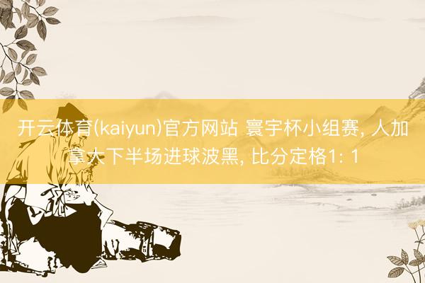 开云体育(kaiyun)官方网站 寰宇杯小组赛， 人加拿大下半场进球波黑， 比分定格1: 1