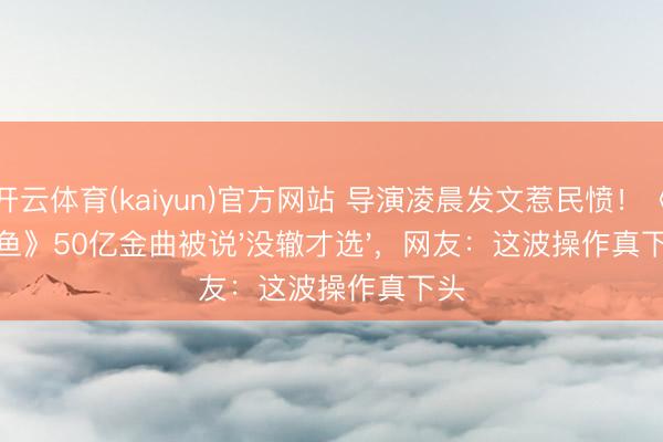 开云体育(kaiyun)官方网站 导演凌晨发文惹民愤!《大鱼》50亿金曲被说'没辙才选',网友:这波操作真下头
