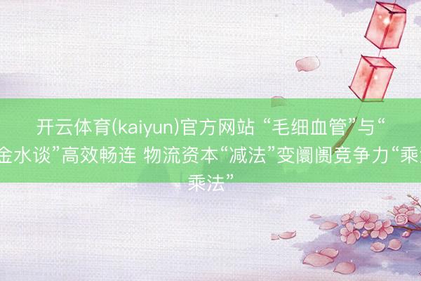 开云体育(kaiyun)官方网站 “毛细血管”与“黄金水谈”高效畅连 物流资本“减法”变阛阓竞争力“乘法”